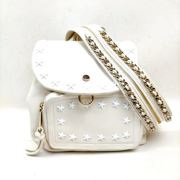Jimmy Choo Handbags - Jimmy Choo White Leather Crossbody Backpack